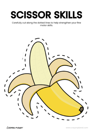 Fruit Scissor Skills Cutting Worksheet 1