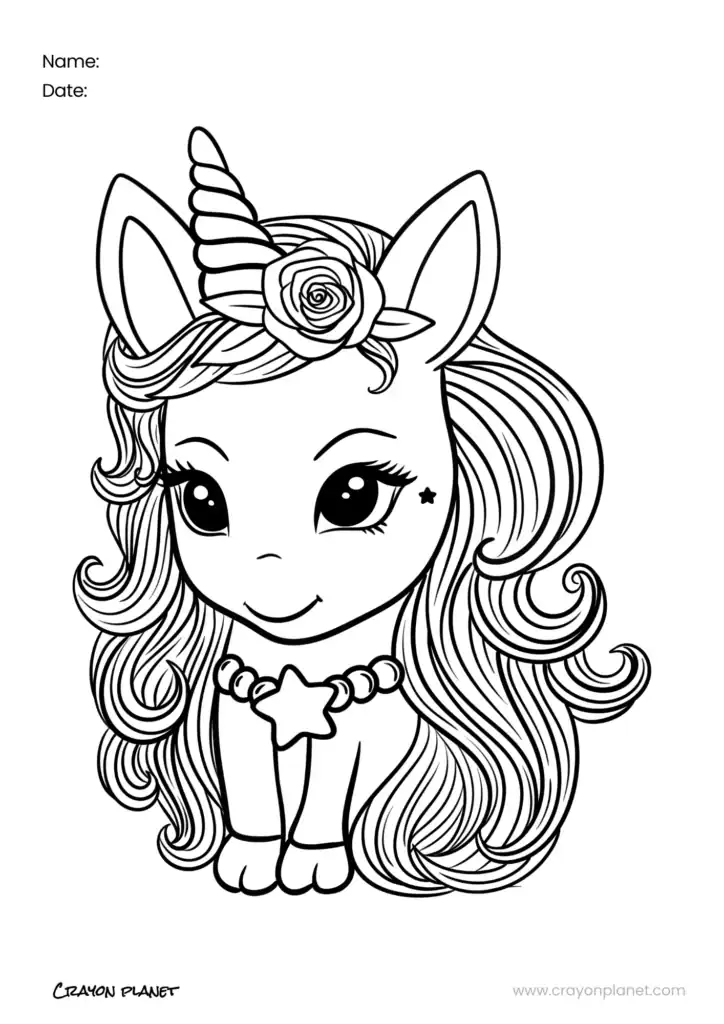 unicorn coloring page