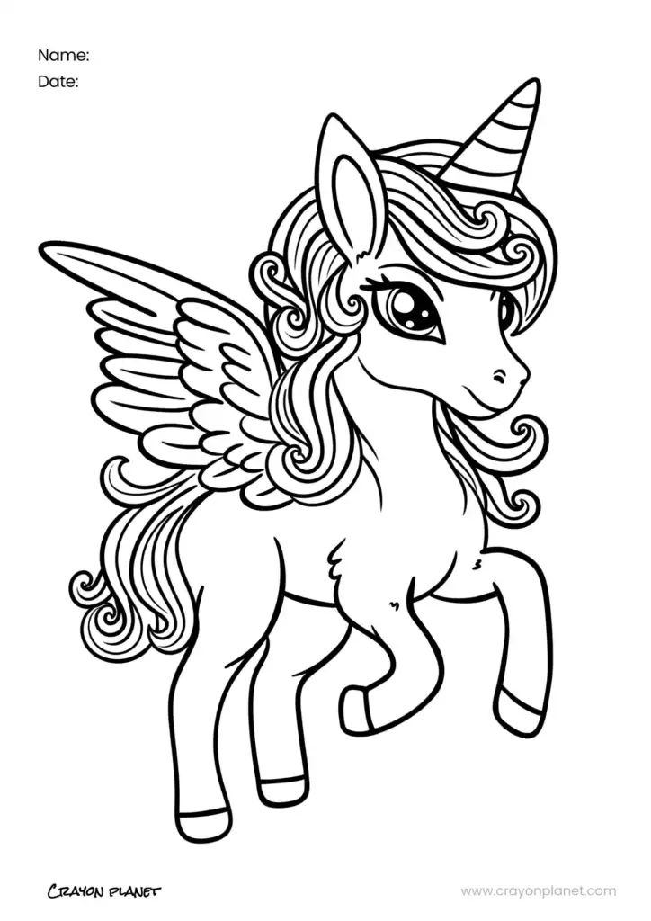 unicorn coloring page