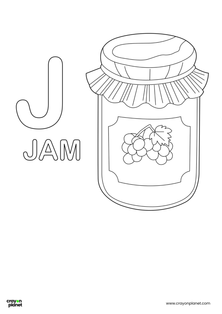 J Letter Coloring Pages
