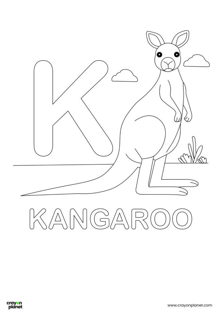 K Letter Coloring Pages