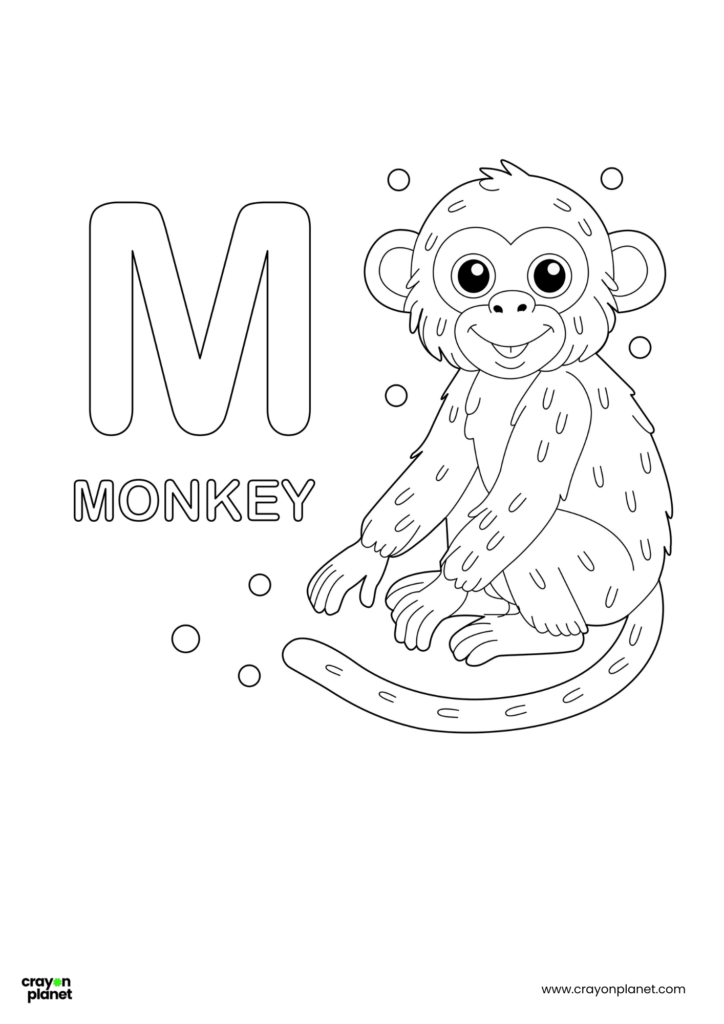 M Letter Coloring Pages