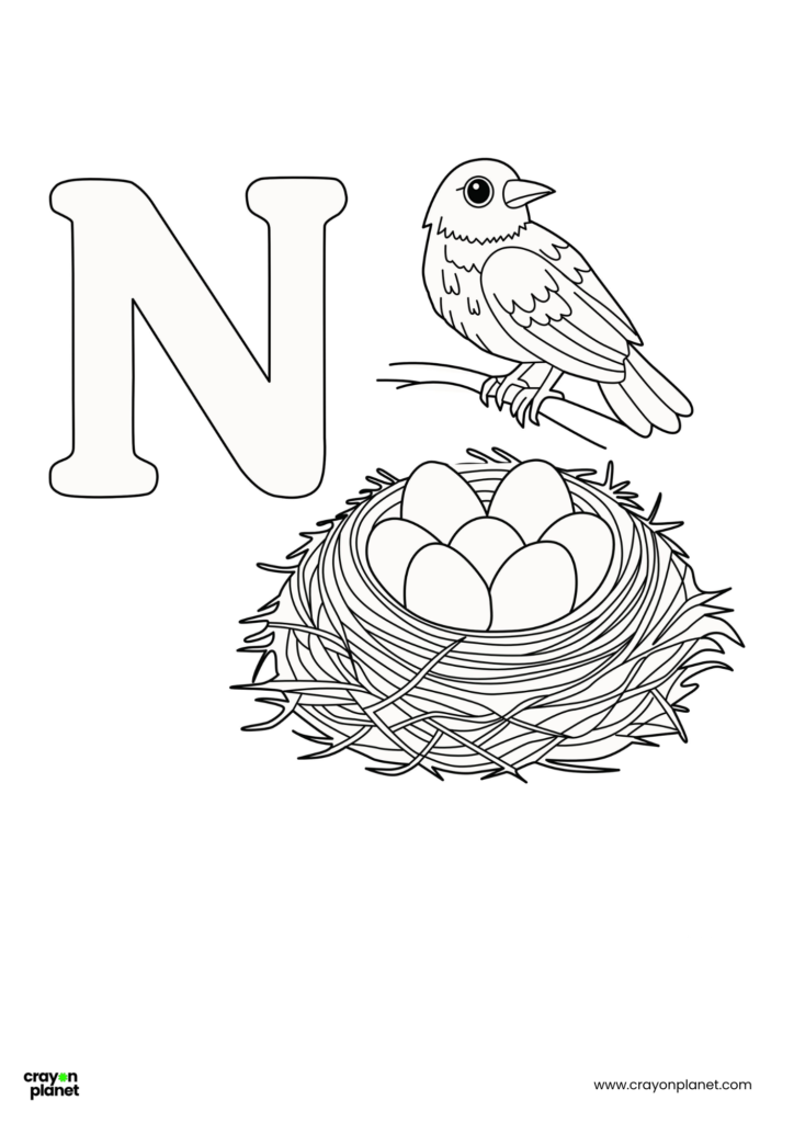N Letter Coloring Pages