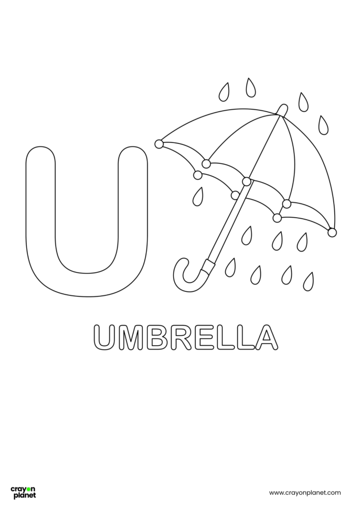 U Letter Coloring Pages