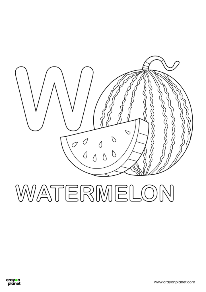 W Letter Coloring Pages