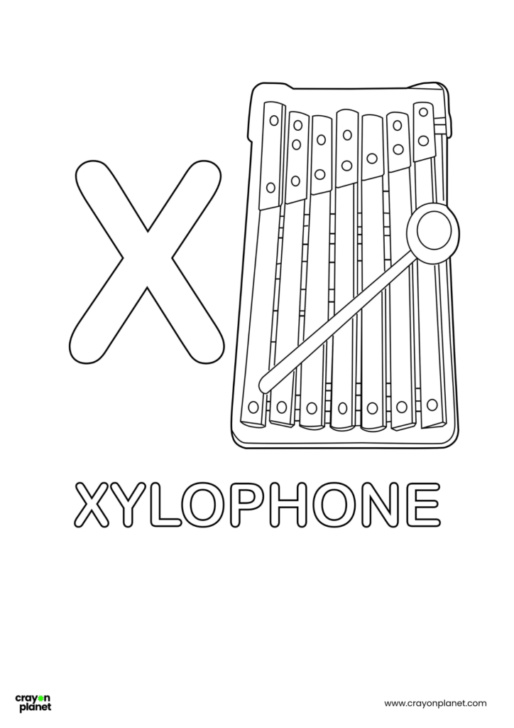 X Letter Coloring Pages
