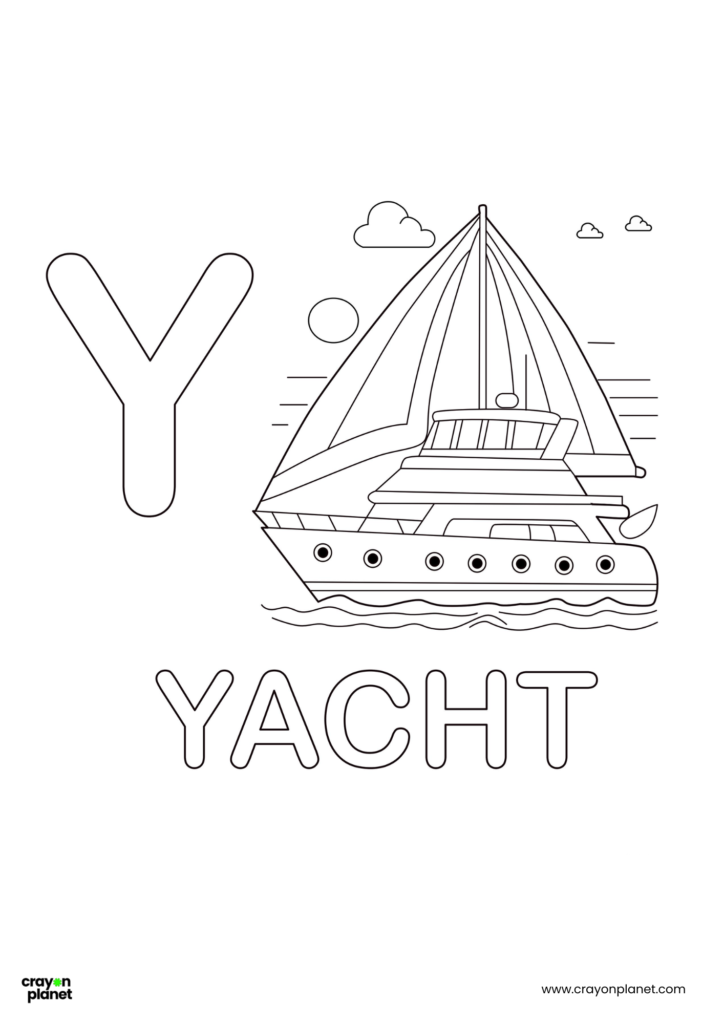 Y Letter Coloring Pages