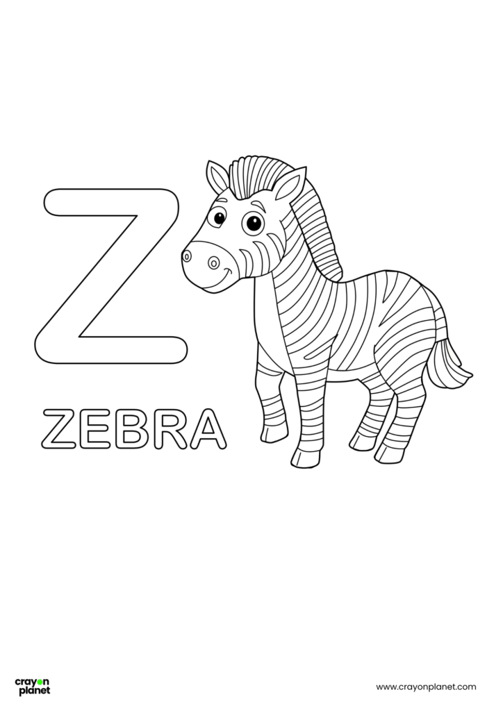 Z Letter Coloring Pages
